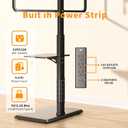 Afaloona Universal Floor TV Stand, TV Floor Mount Stand with Power Outlet & Removable Shelf for 32-75 inch TV up to 110 lbs, Swivel and Height Adjustable Tall TV Stand for Bedroom(TCP01-2-M-A01)