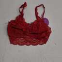 Avidlove Lace Bralettes Womens Triangle Plunge Wireless Bras Camisole Tops Cami Strappy Sexy Soft (Medium, Dark Red)
