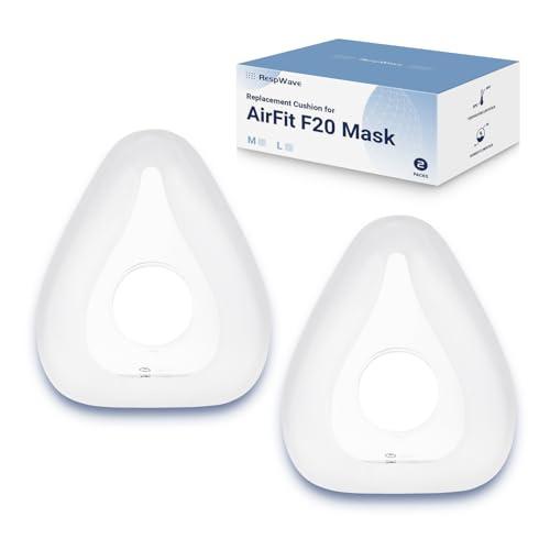 2-Pack Replacement Full Face Cushions Compatible with Original AirFit F20 AirTouch F20, Innovative Design for Secure Sealing and Nose Pressure Reduce, CPAP Supplies Accessories, L