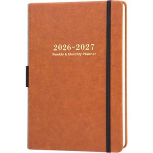 2026-2027 Planner - Planner 2026-2027 Weekly and Monthly with Stickers, JUL. 2026 - JUN. 2027, 5.75" X 8.25", Academic Calendar Planning with Premium Paper, Pen Holder, Inner Pocket and 44 Notes Pages (brown)