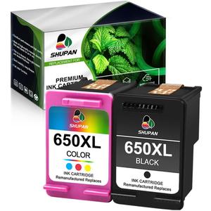 650XL High Yield Replacement for HP 650 XL Black and Tri-Color Ink Work with Deskjet 1015 1515 3515 2515 2645 2545 4645 Printer (1 Black, 1 Tri-Color)