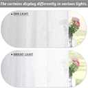 RYB HOME Short Kitchen Valances and Curtain Set, Privacy White Linen Swag Curtains, Semi Sheer Bathroom Tiers for Small Windows, 36 x 36 inch, 1 Pair