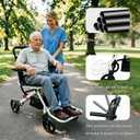 Foldable Transport Wheelchair for Adults & Seniors | Lightweight Portable, 360 Swivel Wheels & Brakes, Carbon Steel, Compact Mobility Aid, For Seniors, Home & Travel
