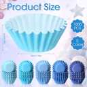 Zonon 1000 Counts Cupcake Liners for Baking Liners Paper Cupcake Wrappers Bulk Cup Cake Cases Muffin Baking Paper Cups for Candy Cooking(Blue,1.18 Inch-Mini Size)