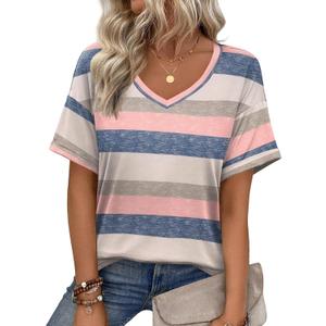 Zeagoo Womens Summer Tops Short Sleeve Casual Shirts Floral Tee Trendy 2025 Basics V Neck Plain Tshirt (Medium, Tw669) Zeagoo Womens Summer Tops Short Sleeve Casual Shirts Floral Tee Trendy 2025 Basics V Neck Plain Tshirt (Medium, Tw669)