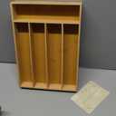 Silverware Organizer Kitchen Drawer Organizer Utensil Organizer Bamboo Silverware Holder Cutlery Organizer in Drawer Flatware Organizer Tray(5 slots, Natural