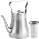 68OZ/2000ML Stainless Steel Teapot with Removable Infuser for Loose Leaf & Tea Bags, Stovetop Safe Tea Maker Water Kettle for Home Kitchen Hotel Restaurant Outdoor, Silver