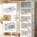 Hanyi 270 QT 5-Tier Stackable Storage Bins with Lids, Clear Doors, 4 Wheels