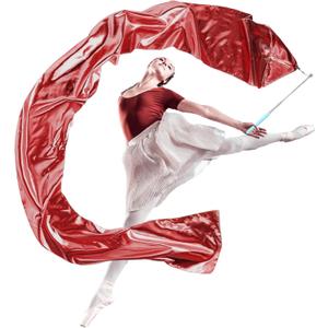 98" Dance Streamer with Scalable Rod, Gymnastics Dance Ribbon Artistic Twirling Ribbon, Church Worship Adoration Dance Banner for Dancer and Church Liturgical Praise(Red)