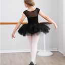 Stelle Ballet Shoes for Girls Soft Leather Dance Slippers Ballerina Shoes (Black)