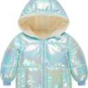 UNICOMIDEA Baby Girl Winter Coat Laser Toddler Jackets Warm Down Outerwear with Hooded for 12M-5T