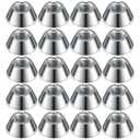 Otoolling 20 Pcs Tri-Groove Tamper Proof Security Nuts, T Groove, Zamak 5 Zinc, 1/4"-20, Three-Slot Safety Nuts, Tapered Three-pronged Drive, Anti-Theft