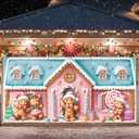 6 x 13 ft Christmas Garage Door Banner Decoration Magnetic Garage Door Covers Large Christmas Backdrop Decorations for Indoor Outdoor Xmas Party(Macaron Gingerbread Men)