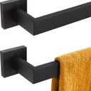 KOKOSIRI 20-Inch Single Towel Bar, Bathroom Kitchen Towel Holder, Wall Mounted SUS304 Stainless Steel Towel Rack 2 Pack, Matte Black, B4003BK-L20-P2