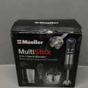 Mueller Multistick 800W 4-in-1 Immersion Blender Handheld, 12 Speed Hand Mixer - Turbo Boost, Heaviest Duty Copper Motor, Titanium Blades Hand Blender, Milk Frother Wand, Whisk, Beaker, Chopper, Grey