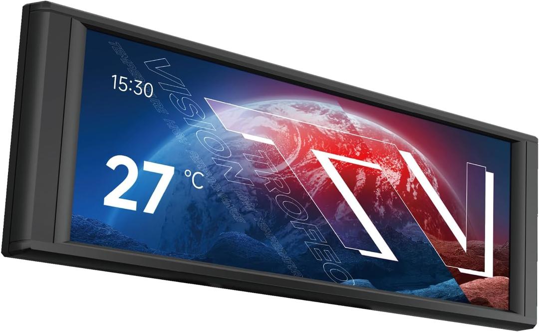 Thermalright Trofeo Vision LCD Black Edition Case Sub-Display Features a 6.86-inch Full-Color LCD Display (1280x480 Resolution) with a Magnetic Panel Screen, Supporting DIY Dynamic/Static Images