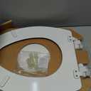 Mayfair Linden Slow Close Toilet Seat, Non Slip Heavy Duty Wood, Easy Install, Elongated, White