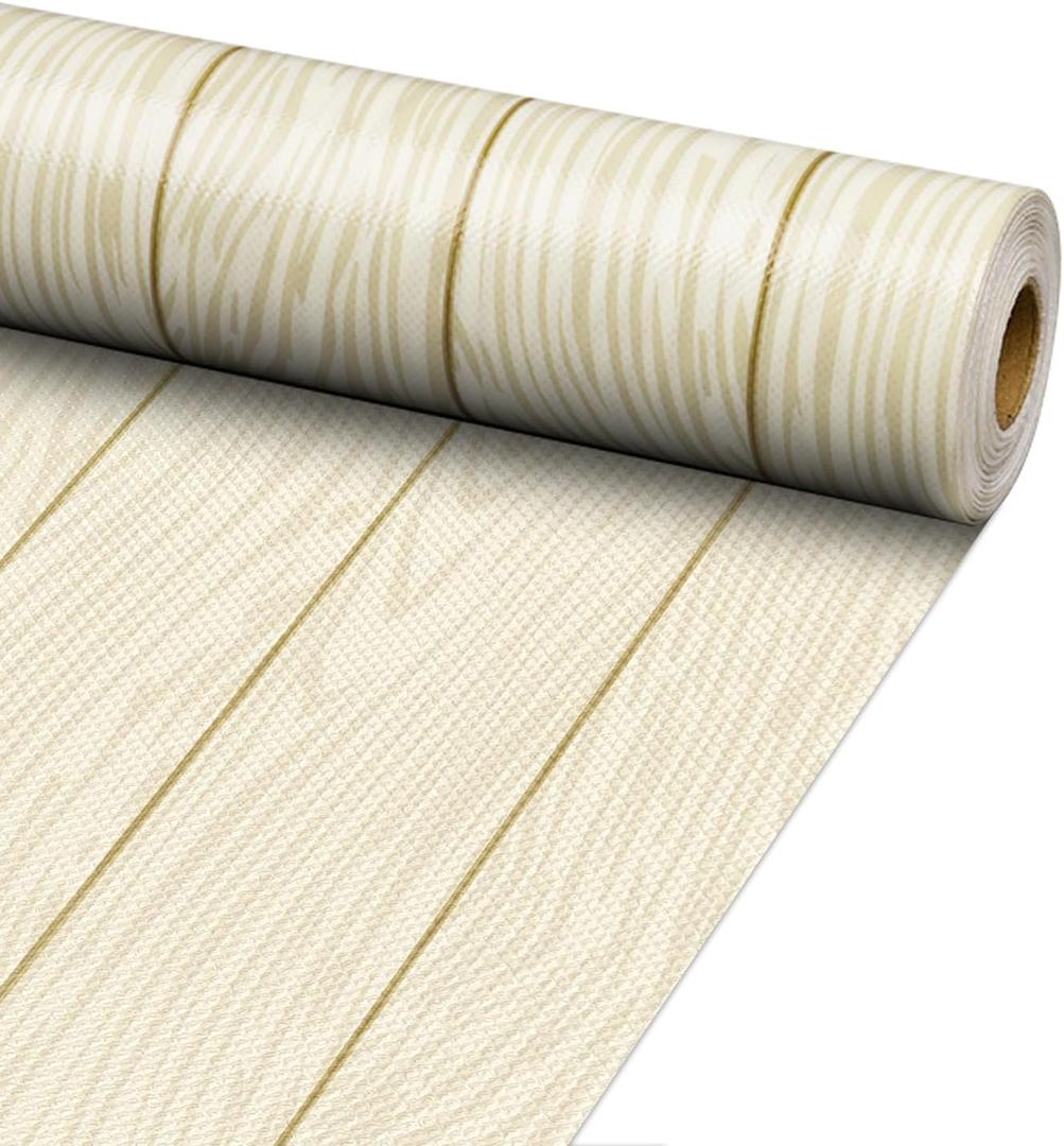 Inkspire White Wood Bulletin Board Paper Roll,14.8FTx47IN Large Reusable Waterproof Erasable Classroom Wall Background Backdrop Paper,Fade-Resistant Fabric Wrapping School Decors Teacher Supplies, 177.6" x 47"