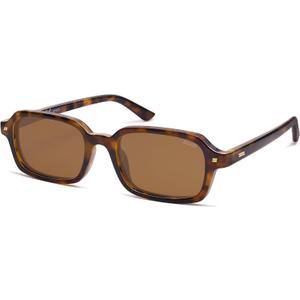 SOJOS Trendy Rectangle Polarized Sunglasses Womens Mens, Small Retro Fashion Thin Slim Square Sunnies SJ2610 (Brown Tortoise/Brown)