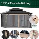 Covered Outdoor Gazebo Mosquito Netting Replacement Universal 4-Panel Sidewalls 12' x 14', Outdoor Gazebo Mosquito Nettings with Double Zipper, Replacement for Patio Canopy, Garden (Mosquito Net Only)