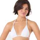 Roxy Women's Bikini Adjustable Straps, Removable Pads, UPF 50+, Quick-Dry, Swimwear Top, Beachwear (White)