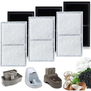 Cat Water Fountain Filter Compatible with PetSafe Drinkwell Platinum, Multi-Tier, Outdoor Dog, Everflow, Original Pet Fountain, Premium Pet Fountain Replacement Carbon Filter (6 PACK) (Black)