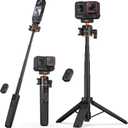 VRIG 21" Mini Camera Tripod for Insta360 Ace Pro2 with Wireless Remote,360 Extendable Selfie Stick Handle Grip Monopod with Quick Release Adapter for Insta360 X5/X4 Air/Ace Pro Accessories