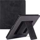 BOZHUORUI Case for Kindle Scribe | Built-in Pen Holder/Foldable Stand & Hand Strap | with Sleep/Wake | Book Folio Style | Vegan PU Leather Sleepcover fit 10.2" Amazon Scribe 2022/2024 (Rock Black)