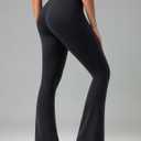 Colorfulkoala No Front Seam Flare Leggings Dreamlux High-Waisted Workout Yoga Pants for Women 27.5"/ 29.5"/ 31.5" Inseam (Black), XS