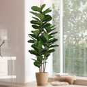 Yepdin Faux Fiddle Leaf Fig Tree 6 FT - Artificial Ficus Tree with Tall Artificial Plants Large 69 Fiddle Leaves - Lifelike Fake Trees for Home Decor Living Room Indoor Outdoor