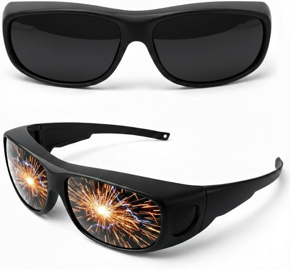 IR Shade 8 Welding Glasses, ANSI Z87.1 Eye Protection Welding Goggles, Wrap-Around Protective Safety Goggles for TIG Stick Welding, Plasma Cutting
