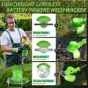 Weed Wacker, 21V Electric Cordless Weed Eater 24.0Ah Battery-Powered with 3 Types of Blades, Adjustable Cutting Angle & Height, 3-in-1 Stringless Grass Trimmer, Brush Cutter for Lawn Yard Garden