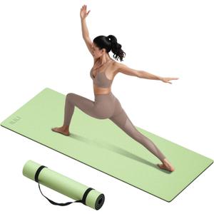 ILILI Yoga Mat 10mm Extra Thick and 193cm Extra Long, 76x280.4 Inch, Double Color Non-Slip TPE Material, Easy Carrying with Strap, Ideal for Yoga, Pilates, Floor Exercise, Home and Outdoor Use, Eco Friendly