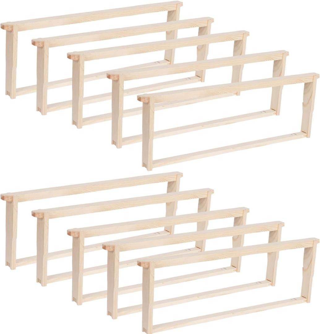 Deep Frames Langstroth Size Deep Brood Beehive Frames with 65 Spikes Suitable for Beekeeping (10 Pack)