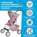 Baby Doll Stroller | Pram for Girls | Umbrella Stroller for Kids - Lightweight Play Carriage for Ages 2+ Years | Baby Doll Accessories with Storage | 22.05-Inch Handle Height, Model KP0280S, 41 x 33 x 56 cm
