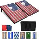 GoSports Portable Cornhole Sets, 8 Styles Choose 4 x 2 ft or 3 x 2 ft - Boards Include 8 Bean Bags, Travel Case, and Game Rules