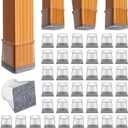 BUMACO Chair Leg Floor Protectors Square Chair Leg Protectors for Hardwood Floors Silicone Pads Covers to Protect Floors Clear-40 Pcs Square S Fit 3/4" ~ 1-1/16"