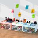 LETURE Desktop Organizer with Drawer, Accessories Stationary Organizer Desk Caddy, Pen/Pencil/Business Card/Sticky Note Tray/Paperclip Holder Storage Box (White)