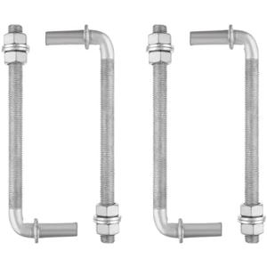 ZUQIAN 4 Pack J-Bolt 8" J Bolts Post Hinge, Chain Link Fence Gate Hinge, Galvanized Steel J-Bolt Gate Hinge with 5/8" Male Hinge Pin for Back Yard, Fence, Nuts & Washers Included