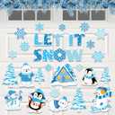 Blosssound 32 Pcs Winter Garage Door Magnets Winter Magnetic Garage Door Decorations Let It Snow Car Decals Snowman Magnets Stickers Christmas Outdoor Decor for Mailbox Locker Refrigerator Fridge