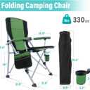 Folding Camping Chair Portable Outdoor Beach Chair, Heavy Duty Foldable Lawn chair Support 330lbs, Collapsible Lightweight Camp Chair with Cup Holder&Carry Bag for Fishing Outside Sports Picnic(Green), 21.6 Inches X 21.6 Inches X 36.5 Inches