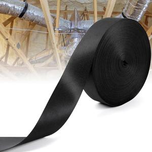 Yudylg Heavy Duty Duct Strap – 1.95 in x 147 ft Black Nylon Strapping for HVAC Duct, Durable Wrap Support Band for Building & Home Improvement