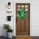TEMPUS 16 Inch St. Patricks Wreath Decor Artificial Spring Shamrock Door Hanging with Mesh Tube, Yarn Ribbon & Berries, Indoor/Outdoor Holiday Wall Decor for Home, Farmhouse, Gifts