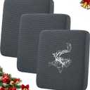 hyha Waterproof Couch Cushion Covers for Pets, Non Slip Sofa Seat Cover for Dogs Washable, Soft Thick Stretch Jacquard Fabric, Sofa Slipcovers with Elastic Bottom (3 Pieces, Grey)