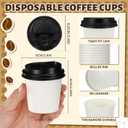 SiliFine 400 Pack 4 oz Disposable Espresso Cups with Lids Set Bulk Paper Coffee Shots Cups with Black Lids for Hot Chocolate, Tea, Cocoa Drinks and Cold Beverages for Travel Office