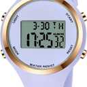 XCZAP Outdoor Sport Watches Alarm Clock 5Bar Waterproof LED Digital Watch (All Light Purple)