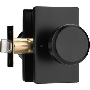 parro Black Door Knob Interior for Bath & Bedroom, Bathroom Door Knob with Push Lock, Privacy Interior Door Handle with Lock