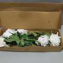 5PCS Real Touch Roses White Artificial Flowers, 16.93" Long Stems Lifelike Faxu Roses Fake Flowers for Table Centerpieces Wedding Home Party Decorations(White)