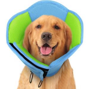 Dog Cone - Soft Cone for Dogs to Stop Licking, Pet E-Collar Alternative After Surgery, Adjustable Pet Recovery Collar for Wound Healing, Light Blue Large