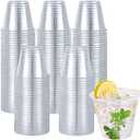 Turbo Bee 300 Pack 9oz Clear Plastic Cups,Disposable Crystal Drinking Cups,PET Plastic Party Cups for ,Juice,Iced Coffee and Cold Drinks